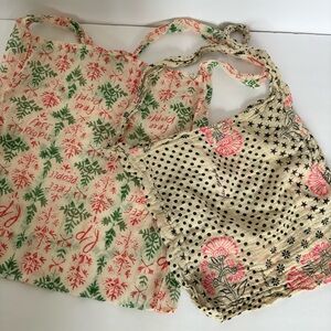 2 Free People Lightweight Cotton Muslin Tote Shopping Bags‎ Nude Red Black Pink